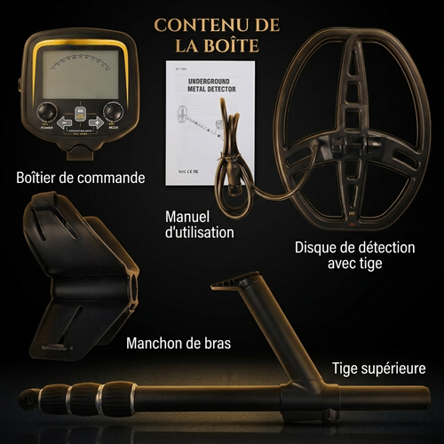 Détecteur de Métaux Haute Sensibilité – Or, Reliques & Trésors | Profondeur 1,5 m | Bobine DD 11"